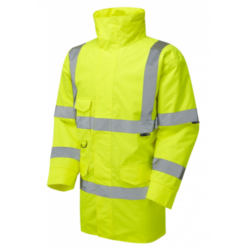 Deluxe hi vis traffic coat,hi vis orange jacket,hi vis yellow jacket GX JK08SY e1616832253535