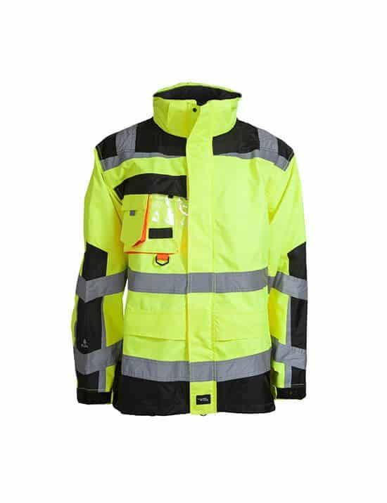 hi vis waterproof breathable rain jacket high visibility workwear