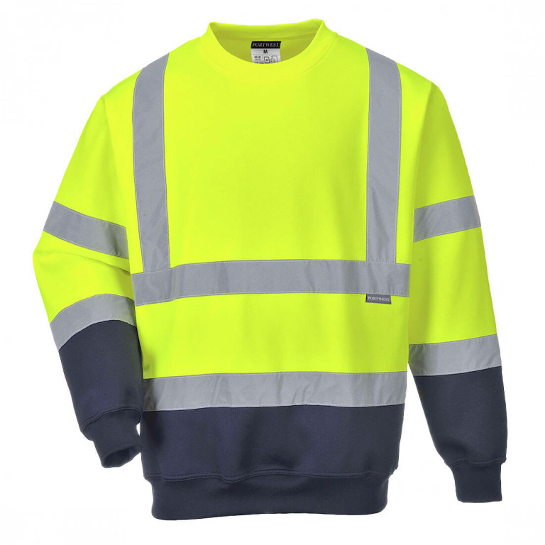 rail specification hi vis orange bomber jacket,Portwest Hi Vis 2Tone Sweatshirt Yellow Navy BPW B306YNR