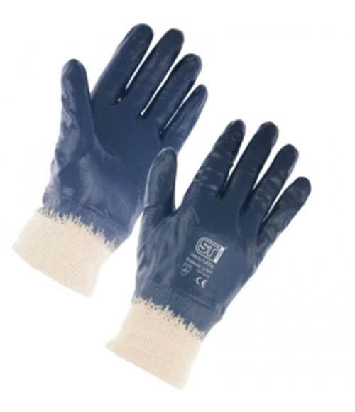 Knit Wrist Gloves, Supertouch, Nitrile Full Dip ASU 22511 BL