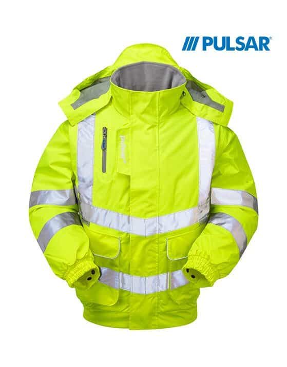 Pulsar® Padded Yellow Hi Vis Bomber Jacket