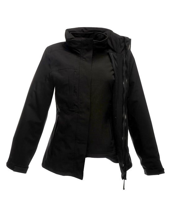 waterproof jacket, Regatta, Kingsley 3 in 1, ladies, thermal waterproof workwear kingsley womens 3 in 1 jacket black crg tra144 bk