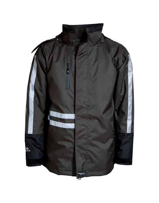 Working Xtreme Waterproof Jacket,ELKA workwear elka waterproof breathable jacket hi vis stripes grey black cel 86103 gb