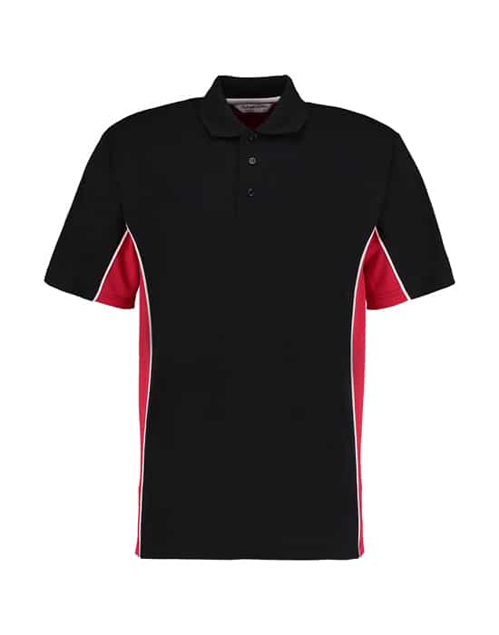 short sleeved polo shirt, Ralawise, Game Gear, mens workwear game gear contrast polo shirt black red crl kk475 bkrd