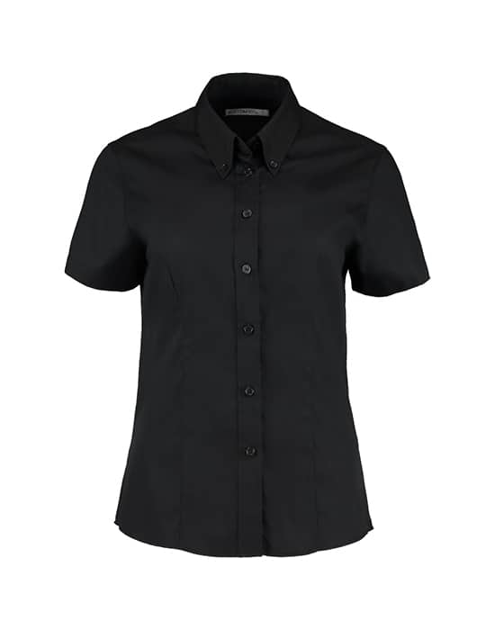 Ladies Short Sleeved Oxford Blouse,ladies blouse workwear ladies short sleeve oxford blouse black cx sh012 bk