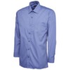 kneeling pad  workwear mens l ong sleeve poplin shirt mid blue cun uc709 mb