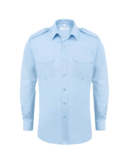 pilot shirt, mens, long sleeve  workwear mens long sleeve pilot shirt pale blue cx sh029 pb