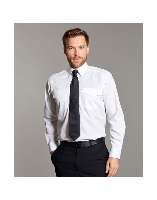 pilot shirt, mens, long sleeve  workwear mens long sleeve pilot shirt white cx sh029 wt 1