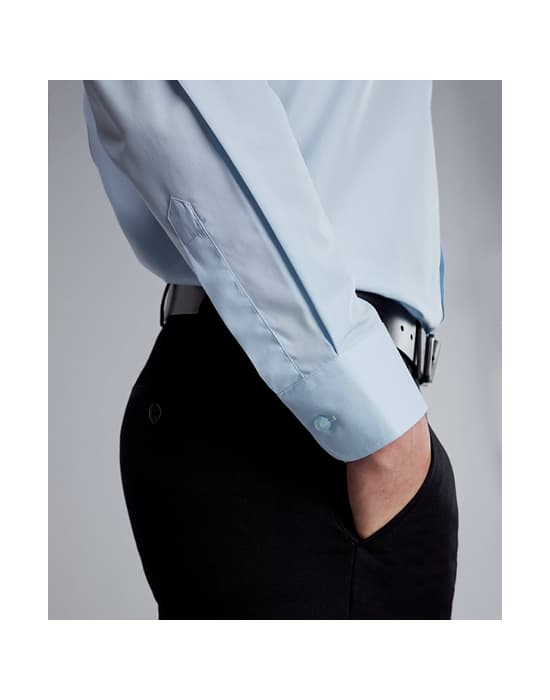 mens long sleeved shirt, classic  workwear mens long sleeved classic shirt pale blue cx sh017 pb 2