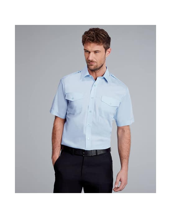Men's Short Sleeved Pilot Shirt,Pilot shirt workwear mens short sleeve pilot shirt pale blue cx sh030 pb 3