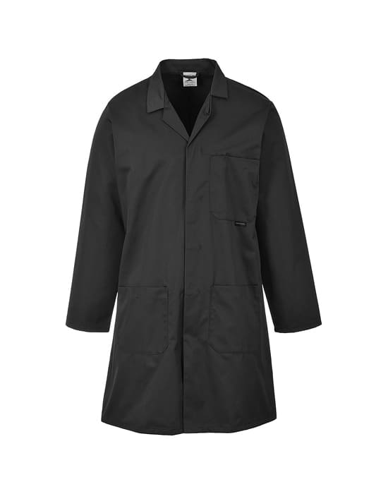 warehouse coat, mens, polycotton, blue  workwear polycotton warehouse coat black cx tc003 bk