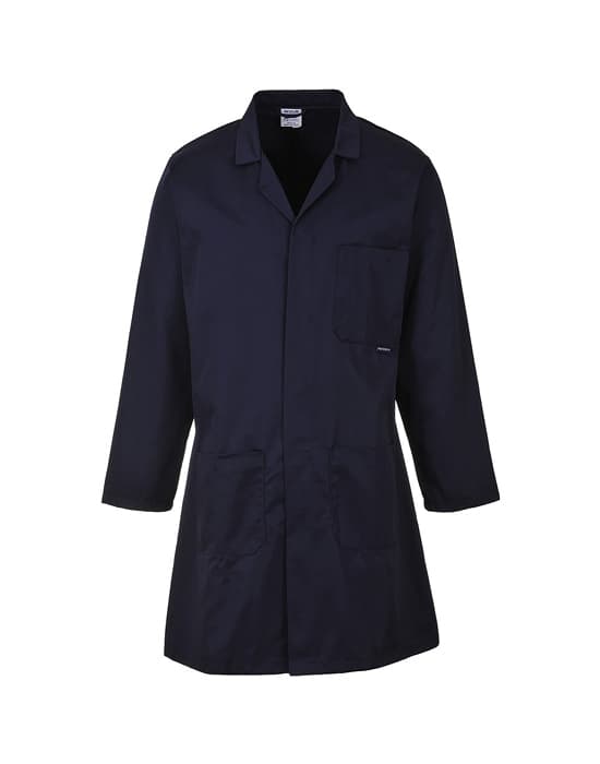 warehouse coat, mens, polycotton, blue  workwear polycotton warehouse coat navy cx tc003 nv
