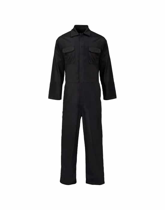 Stud Front Boiler suit workwear stud front boilersuit black cx bs001 bk