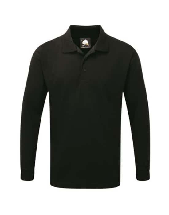 long-sleeved polo shirt, mens, Weaver, premium, black  workwear weaver premium long sleeved poloshirt black cor 1170 bk