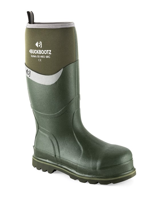 Sizes 5-13 Buckler BBZ6000GR Waterproof Rubber Safety Green Wellington Boots 