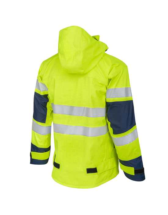ProGARM,Arc Flash Lightweight Waterproof Jacket,Yellow GPG 9720 rear web