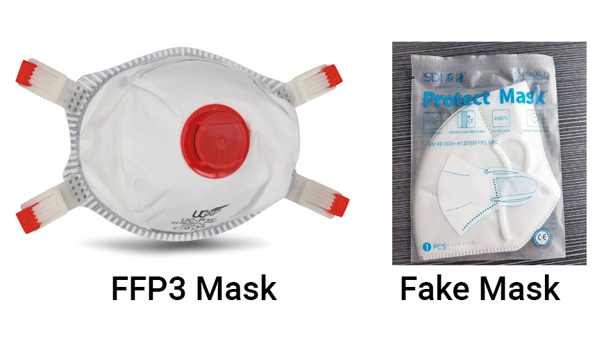 Respiratory Protection Safety Standards,EN 149 Fake or face masks 1