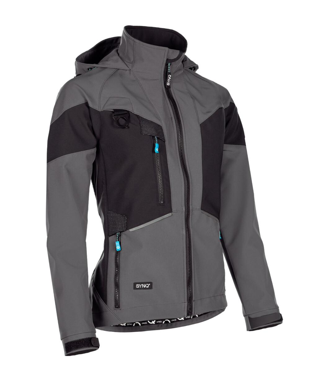 SYNQ Ladies Stunter Softshell Jacket Grey/Black